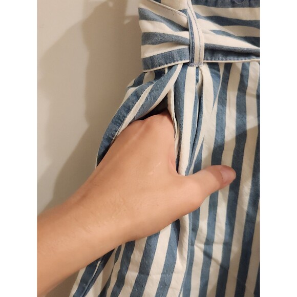 Forever 21 Women's Large 100% Cotton Nautical Paper bag Striped Shorts - Picture 4 of 9